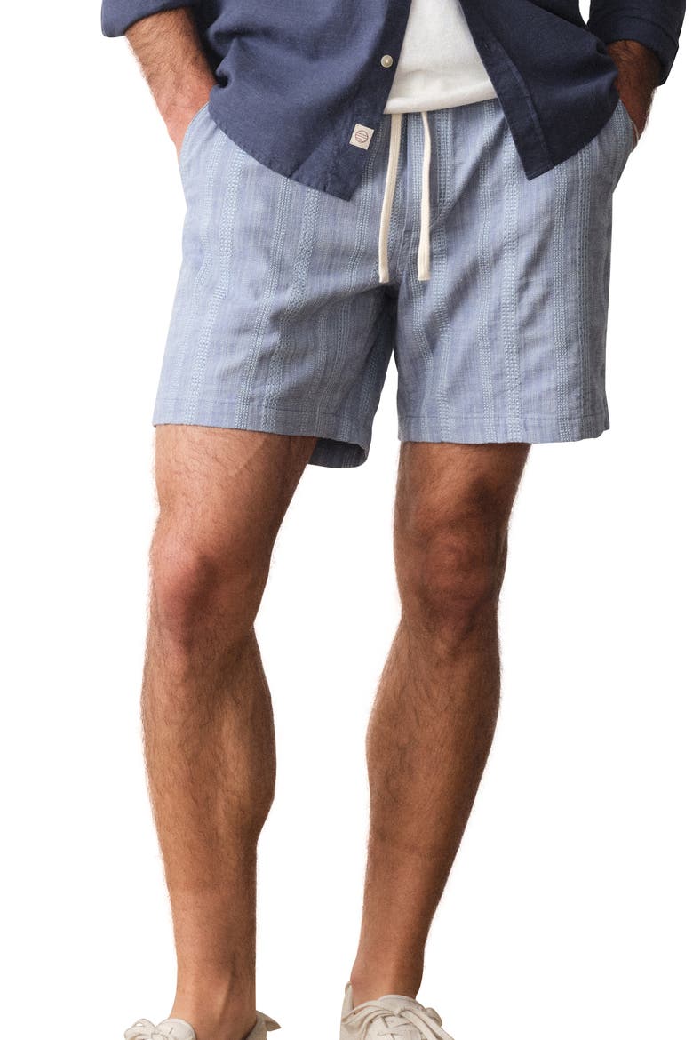Saturday Beach Striped Shorts, Main, color, BLUE