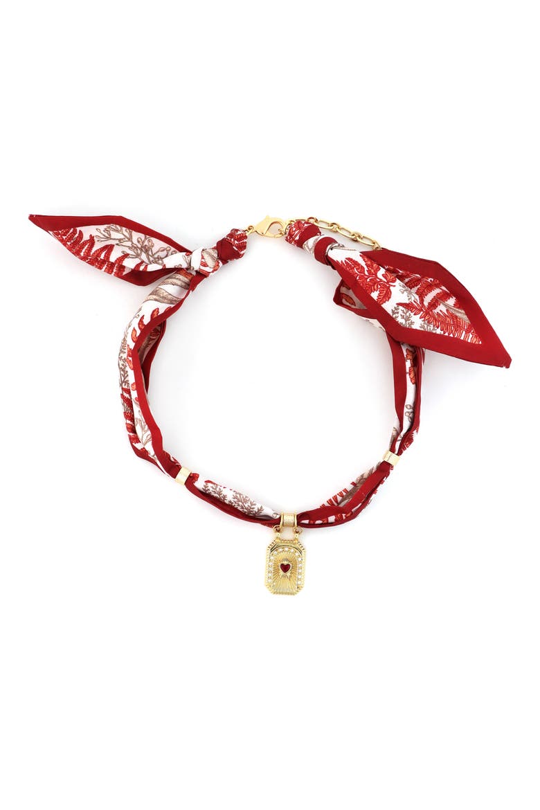 Red Scarf Necklace, Main, color, RED