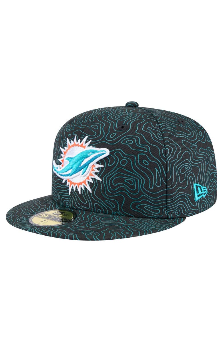 New Era Men's New Era Black Miami Dolphins Geo 59FIFTY Fitted Hat, Alternate, color,