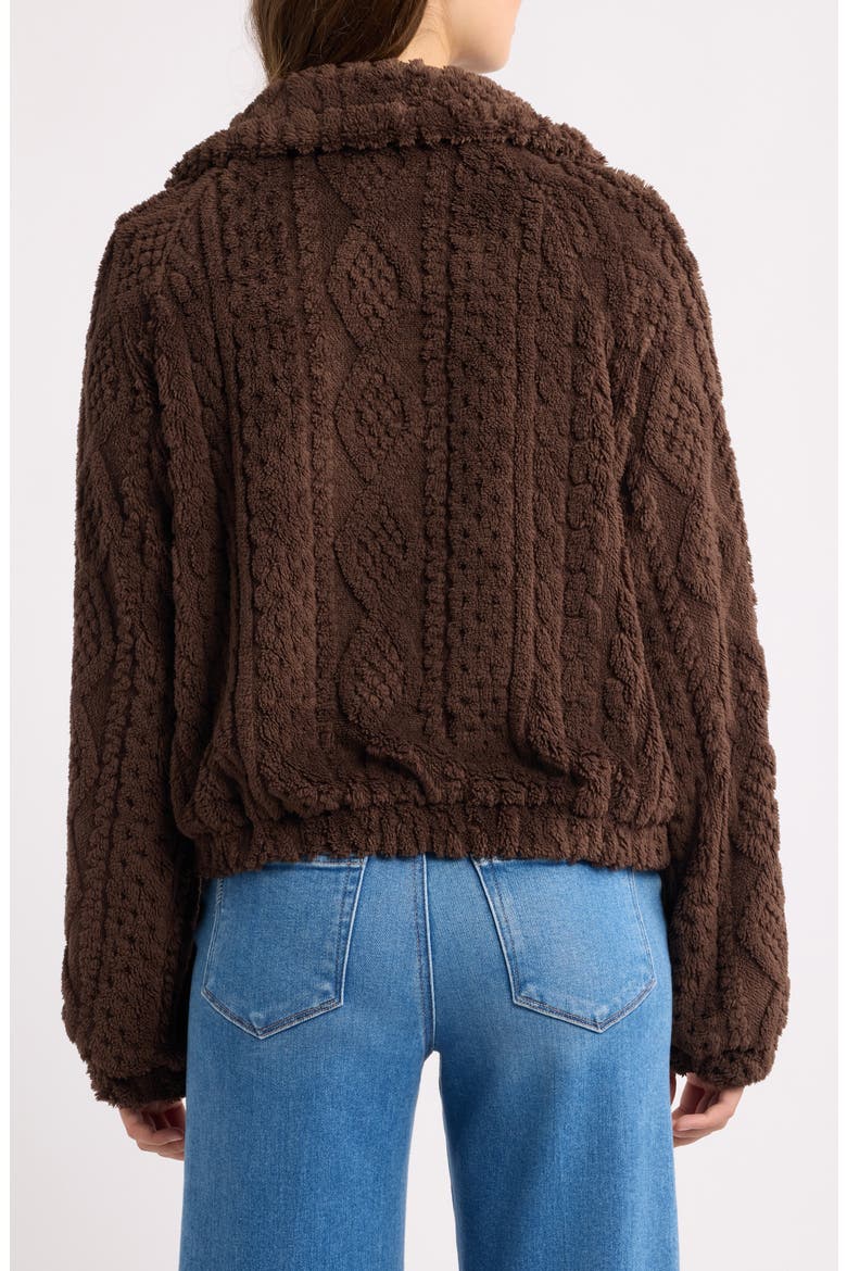 Cable Stitch Fleece Jacket, Alternate, color, BRACKEN
