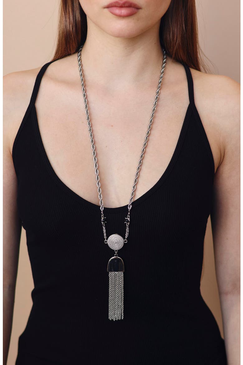 Free Spirit Tassel Pendant Necklace, Main, color, SILVER
