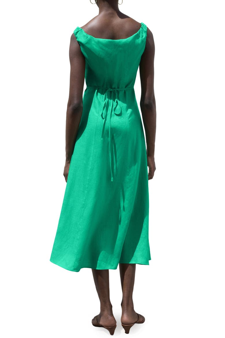 Button-Up Midi Dress, Alternate, color, GREEN