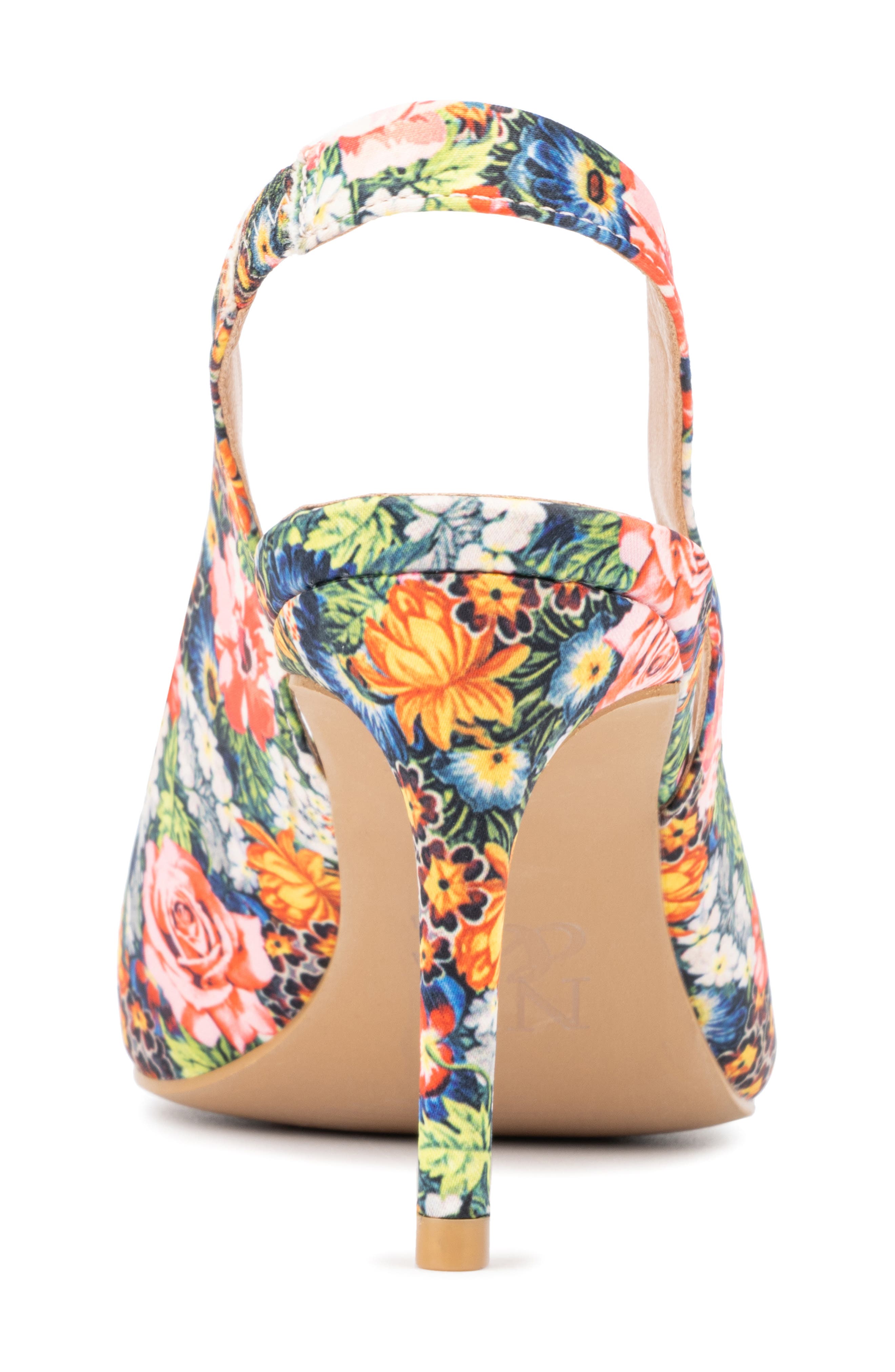 NEW YORK AND COMPANY Steph Snake Embossed Pointed Toe Slingback Pump, Alternate, color, Floral