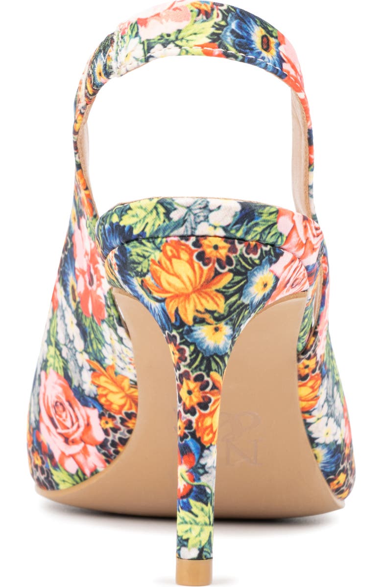 NEW YORK AND COMPANY Steph Snake Embossed Pointed Toe Slingback Pump, Alternate, color, Floral