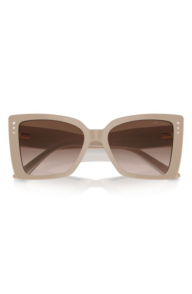 Jimmy Choo 54mm Butterfly Sunglasses, Alternate, color, Beige