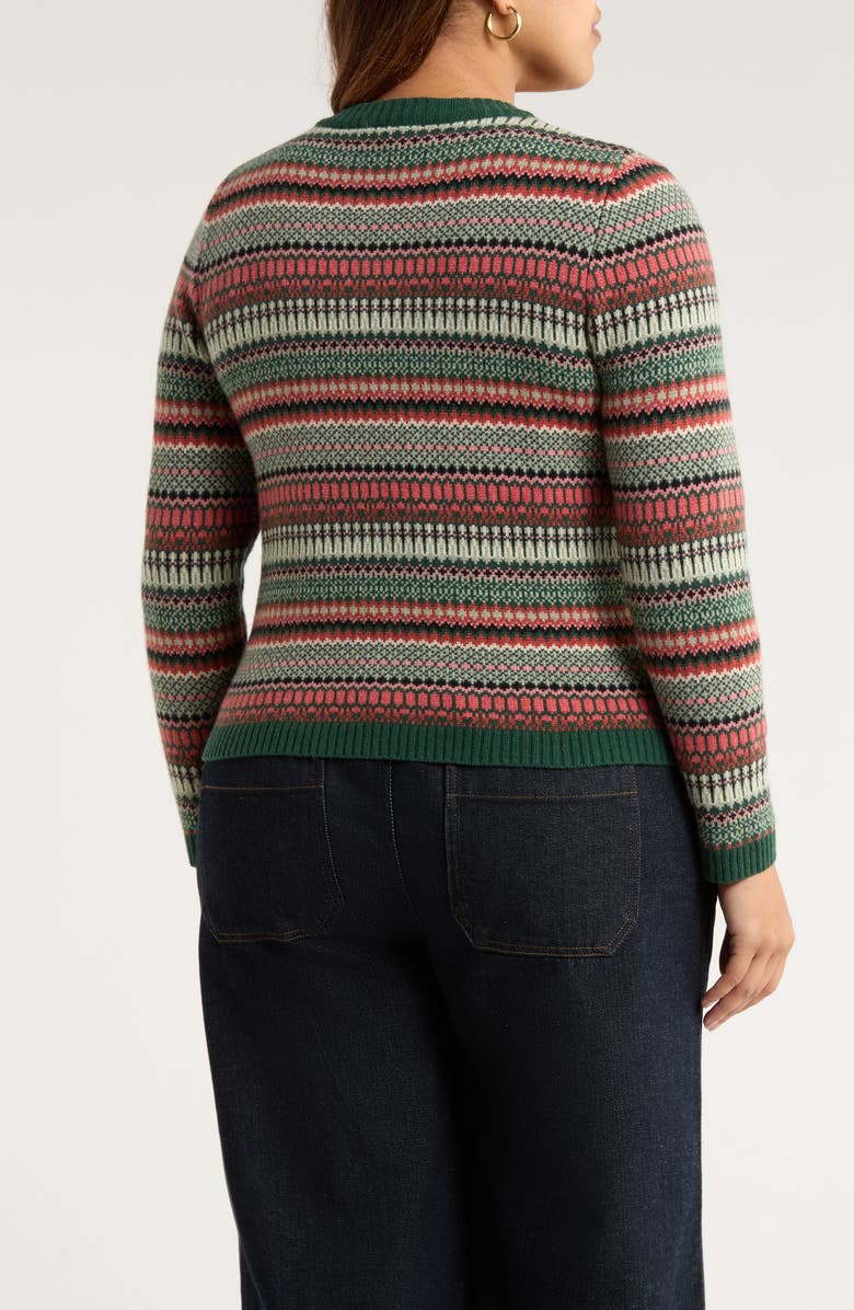 Seasalt Cornwall Percella Cove Fair Isle Merino Wool Blend Cardigan, Alternate, color, Weaving Needle Dark Forage Mix