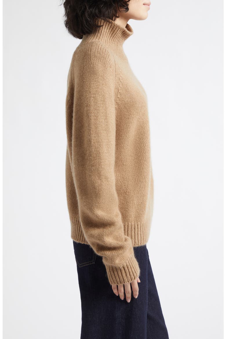 Millis Asymmetric Cashmere & Cotton Quarter Zip Sweater, Alternate, color, PALETTE CAMEL