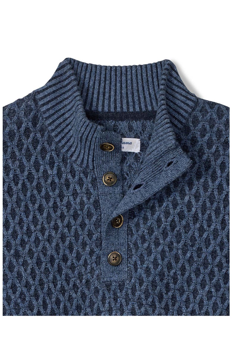 Cross Cable Button Neck Sweater, Alternate, color, COASTLINE