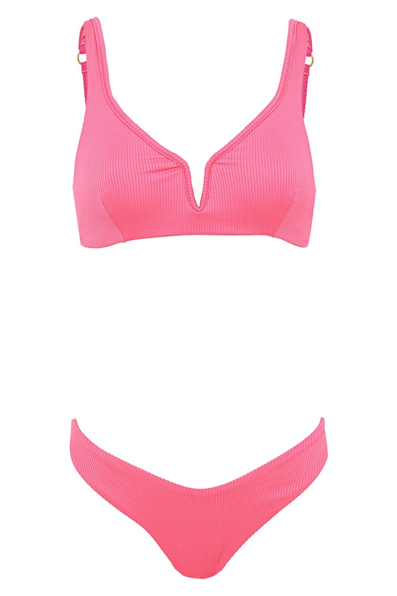 Victoria Reversible Bikini Top, Alternate, color, DARK PINK