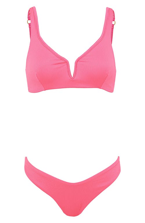 Maaji Victoria Reversible Bikini Top In Pink