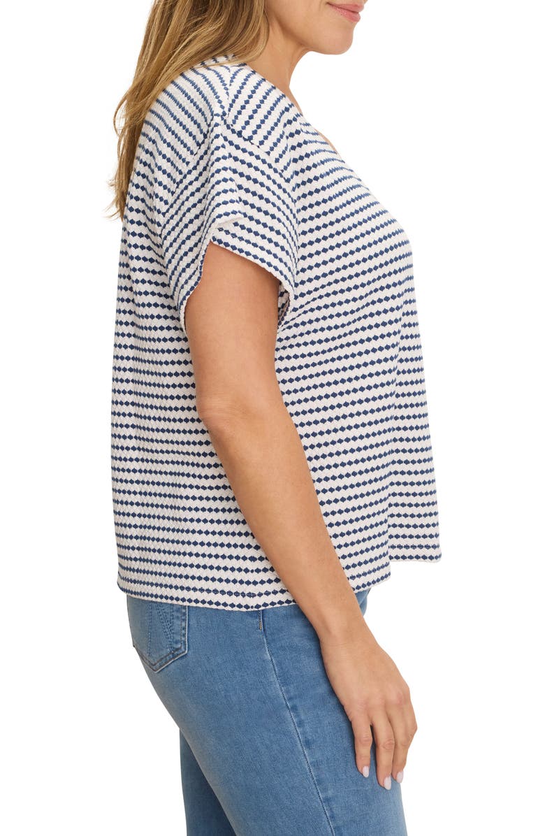 NIC+ZOE Diamond Stripe Top, Alternate, color, Indigo Multi