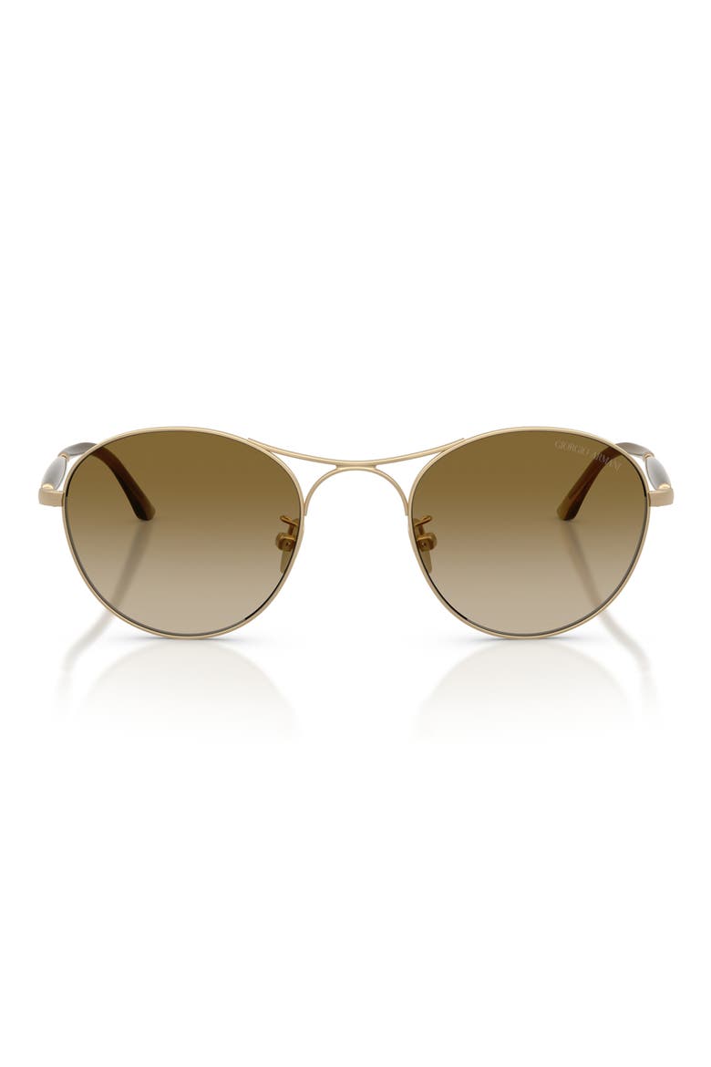 50mm Gradient Round Sunglasses, Main, color, MATTE PALE GOLD / BROWN