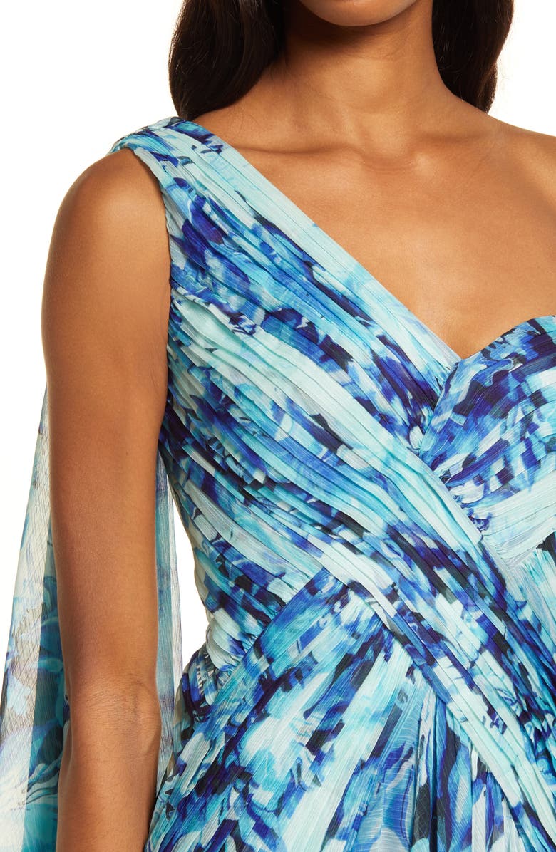 Tadashi Shoji One-Shoulder High-Low Chiffon Gown, Alternate, color, 