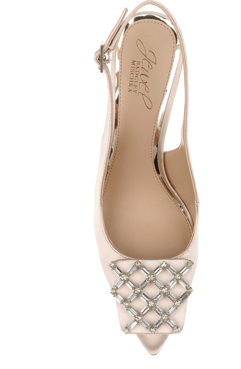 Jewel Badgley Mischka Lisbet Pointed Toe Slingback Pump, Alternate, color,
