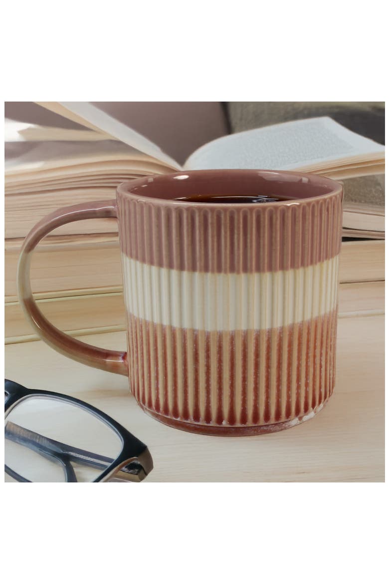 Set of 4 Tricolor Mugs, Alternate, color, MAUVE