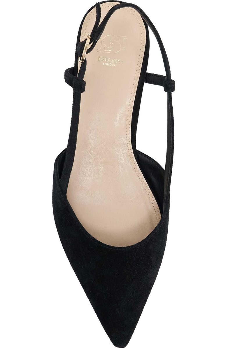 Dune London Homie Pointed Toe Leather Slingback Pump, Alternate, color, Black
