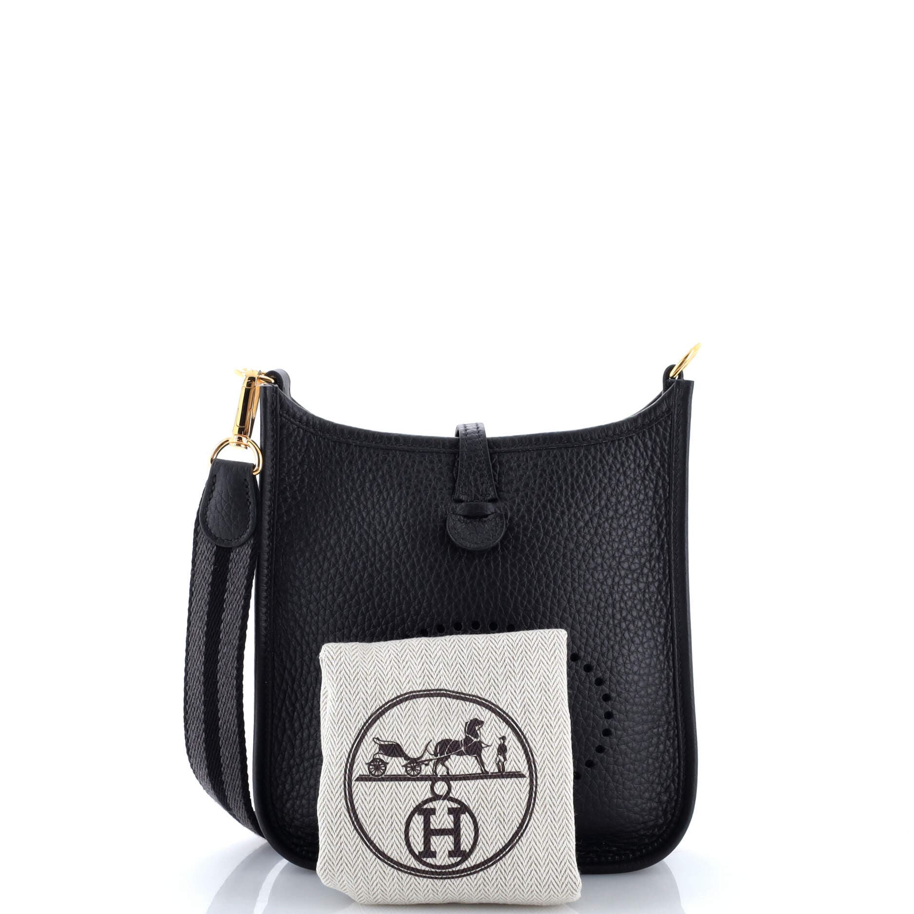 Pre-Owned Hermes Evelyne Bag Gen III Clemence TPM, Alternate, color, Noir