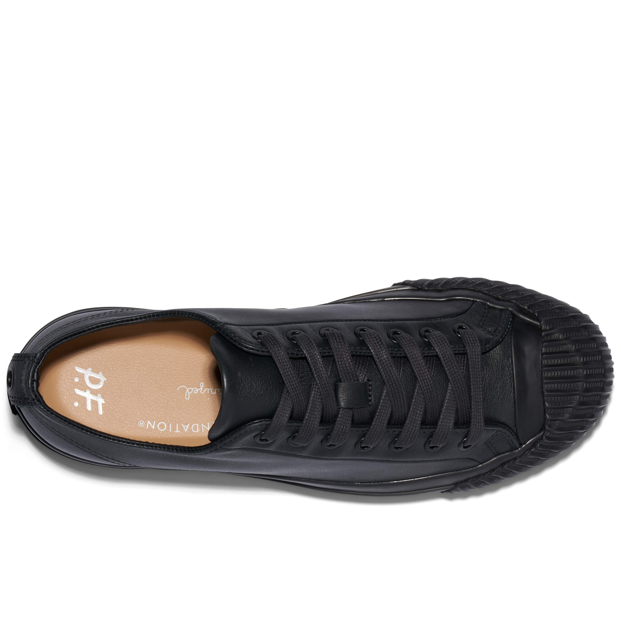 P.F. Flyers Grounder Leather Low-Top Sneaker, Alternate, color, Black