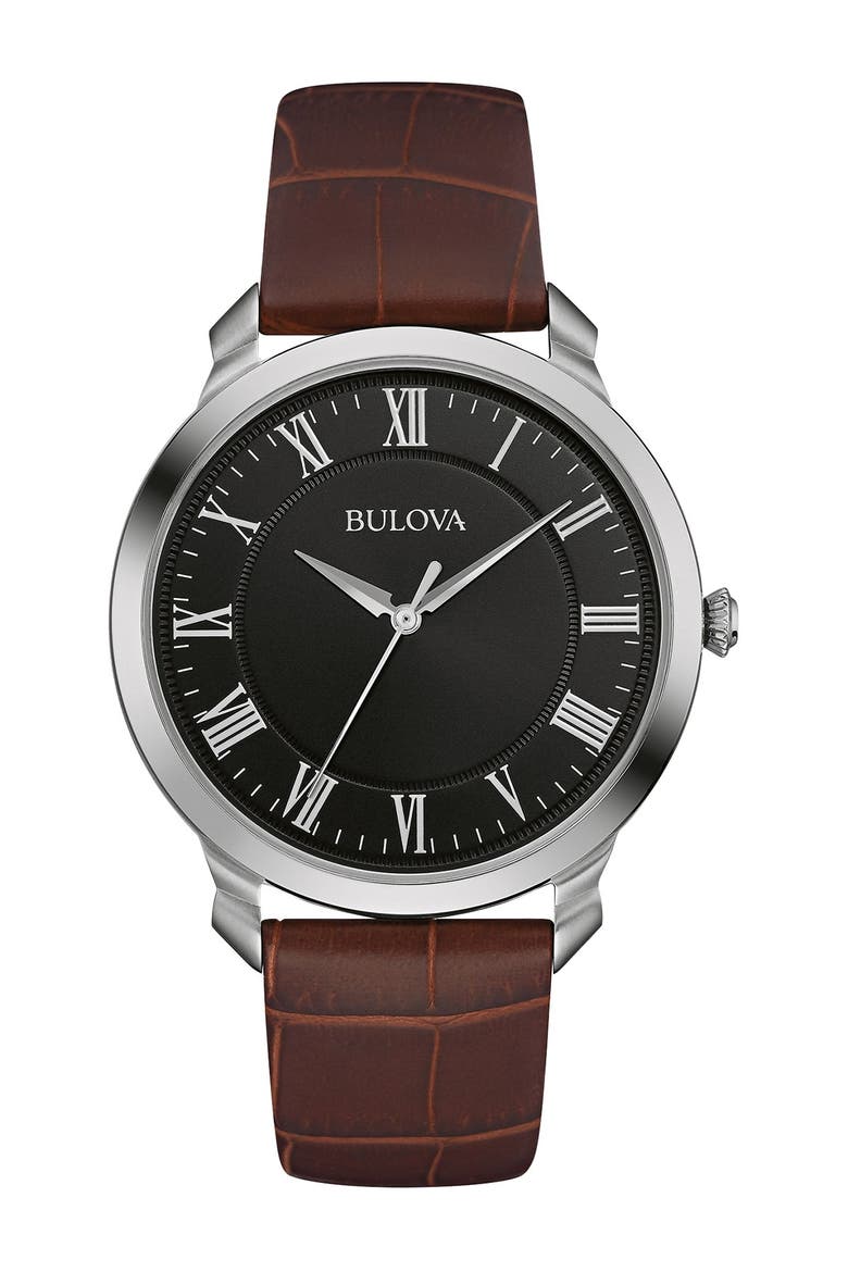 Men's Brown Strap Classic Watch, 41mm, Main, color, BROWN