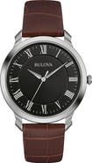 BULOVA Men's Brown Strap Classic Watch, 41mm