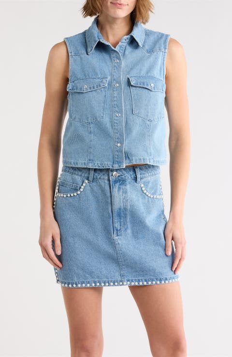 Sleeveless Denim Shirt