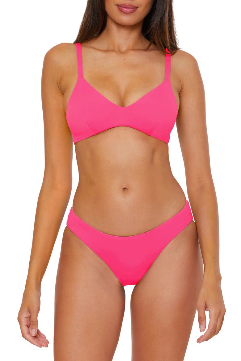 Reversible Hipster Bikini Bottoms, Alternate, color, PUNCH/ CORAL ROSE