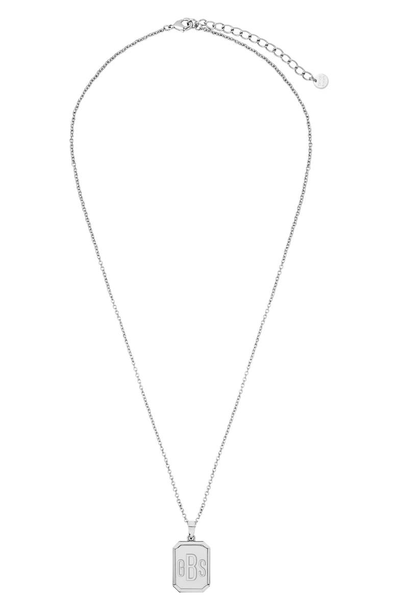 Brook and York Willow Personalized Three Initial Pendant Necklace, Alternate, color, Silver