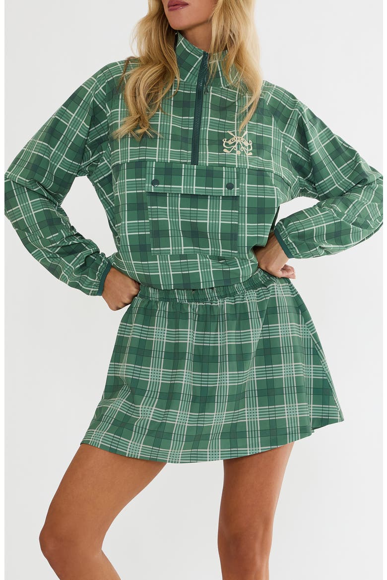 Atticus Plaid Quarter Zip Pullover Jacket, Main, color, FAIRWAY PLAID