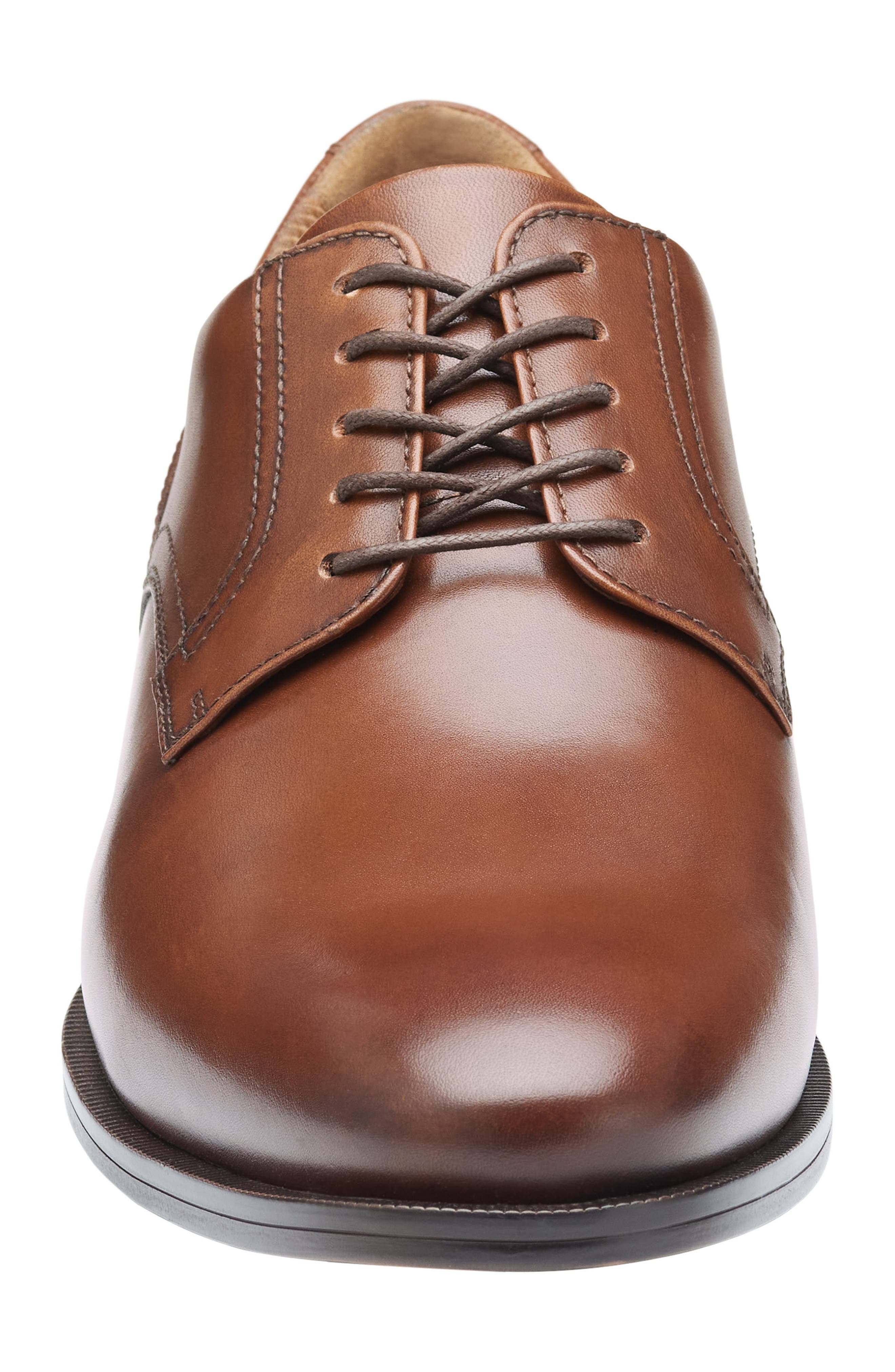 Johnston & Murphy Reeve Plain Toe Derby, Alternate, color, Brown Full Grain