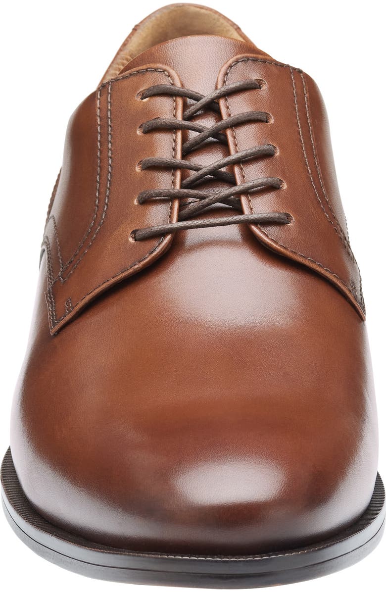 Johnston & Murphy Reeve Plain Toe Derby, Alternate, color, Brown Full Grain