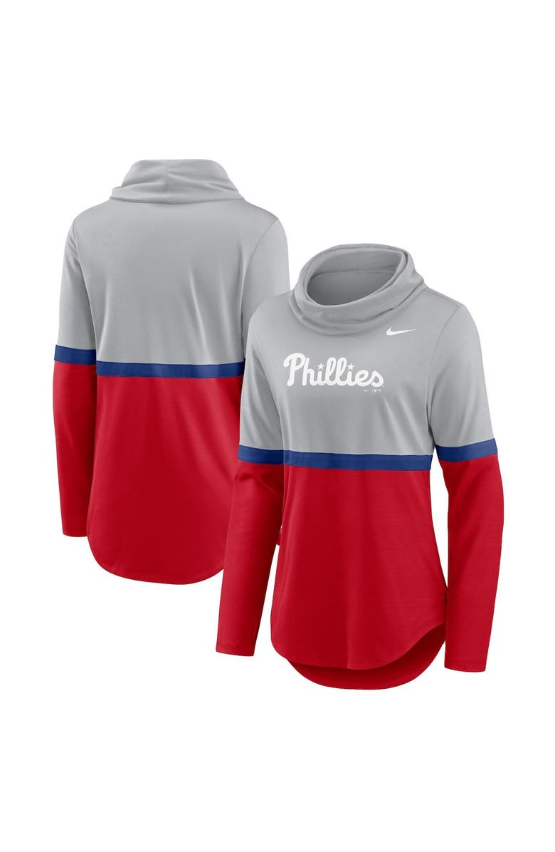 Nike Women's Nike Red/Royal Philadelphia Phillies Club Lettering Fashion Performance Pullover Sweatshirt, Main, color,