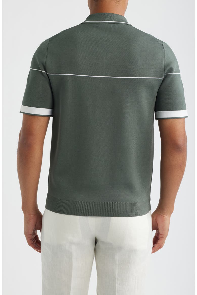 Bradford Tipped Half Zip Polo Sweater, Alternate, color, SAGE GREEN