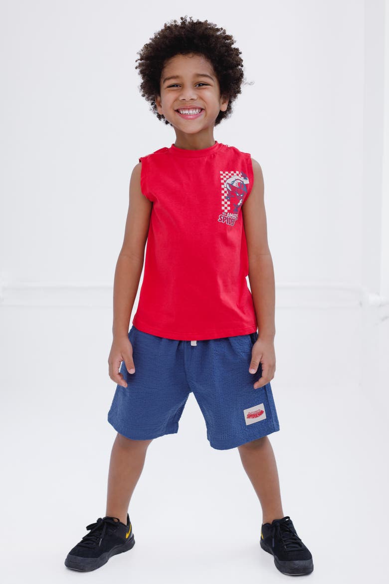 Spider-Man Athletic 2-Piece Tank Top and Shorts Set, Alternate, color, Spider Man Red Navy