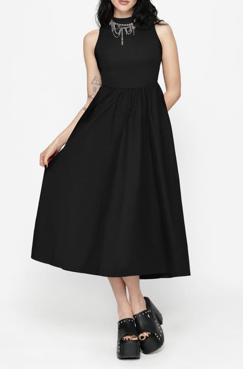 Morthira Open Back Lace Up Midi Dress