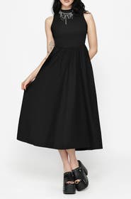 Disturbia Morthira Open Back Lace Up Midi Dress