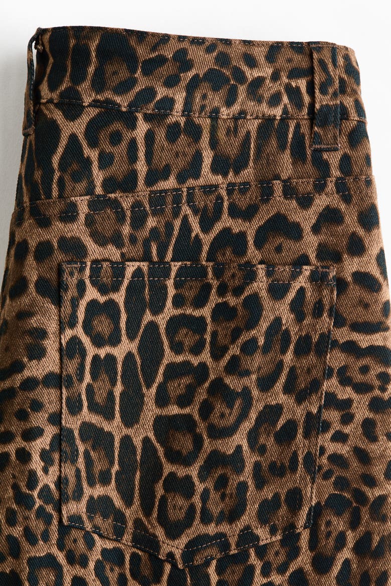 Barrel Regular-waist Jeans, Alternate, color, Beige/leopard print