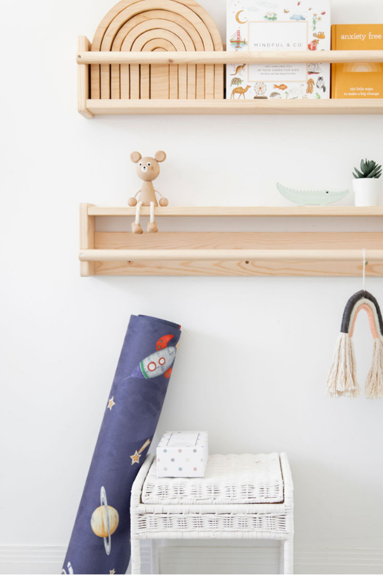 Kids Yoga Mat, Alternate, color, Space Print
