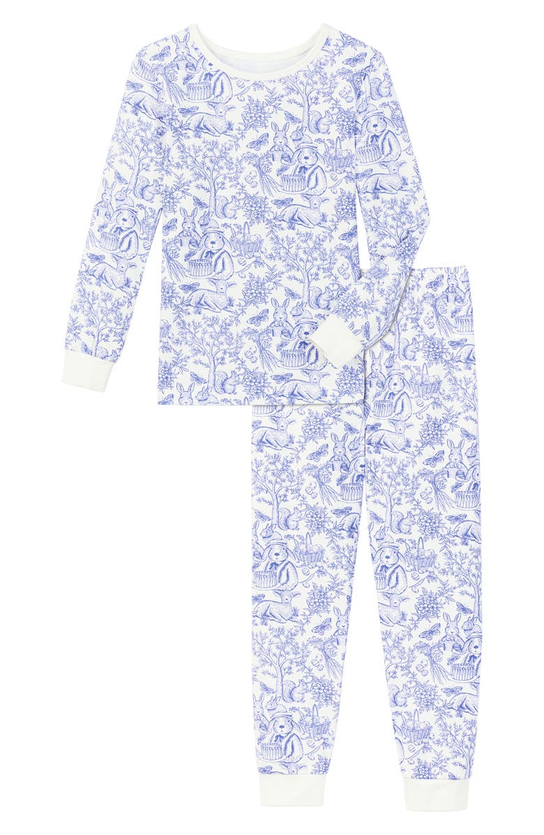 BedHead Pajamas Kids' Print Fitted Stretch Organic Cotton Two-Piece Pajamas, Main, color, 