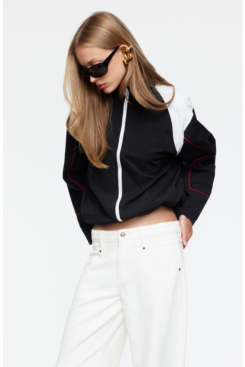 Shoreline Colorblock Windbreaker Jacket, Alternate, color, NOIR