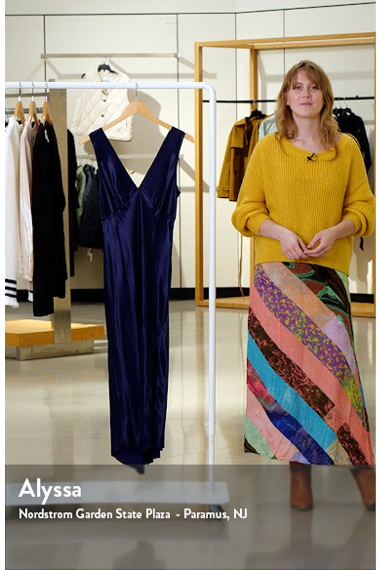 Monique Sleeveless Asymmetric Hem Satin Dress video