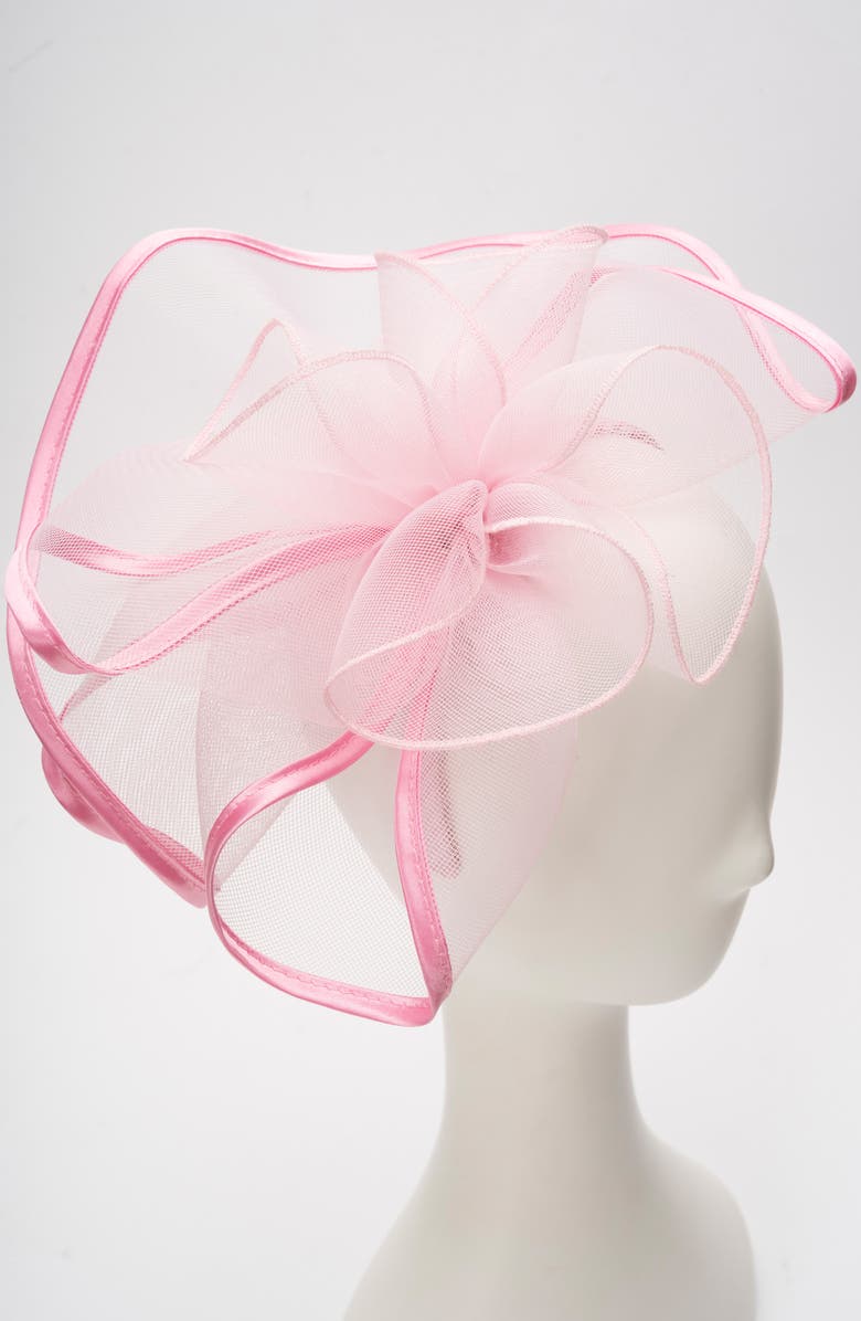 Collection XIIX Crinoline Rosette Fascinator, Alternate, color, Blush