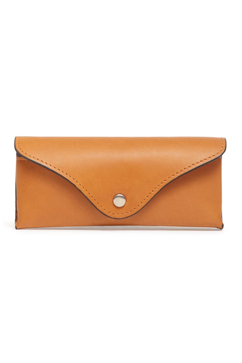 Salvino Leather Eyeglass Case, Main, color, Tan