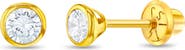 In Season Jewelry 14k Tiny Bezel Cubic Zirconia Earrings
