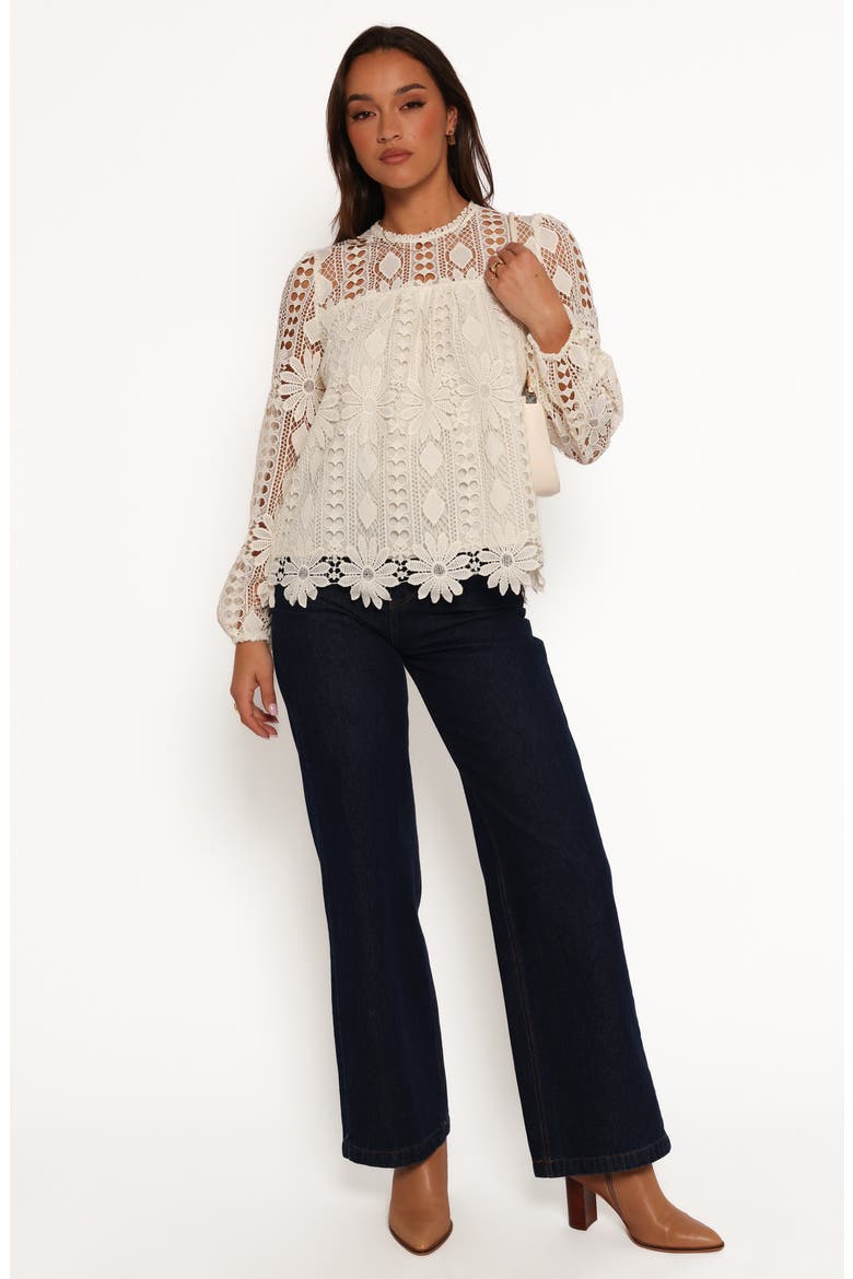 Kennedy Lace Overlay Top, Alternate, color, CREAM