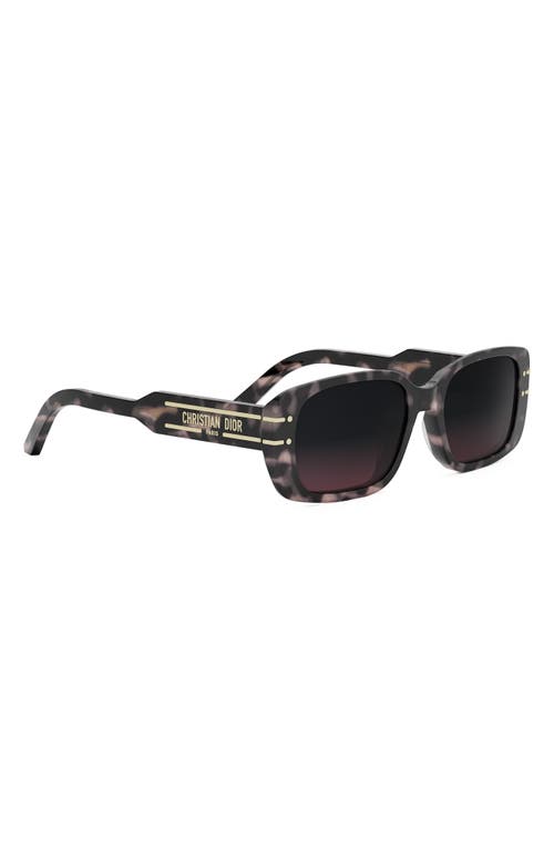 Dior Signature S12i 53mm Rectangular Sunglasses In Brown