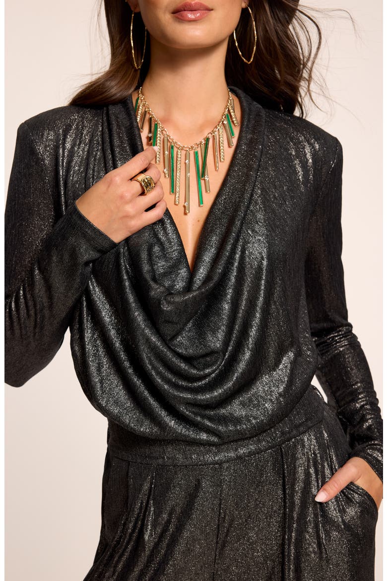 Eden Cowl Neck Long Sleeve Jumpsuit, Alternate, color, GUNMETAL