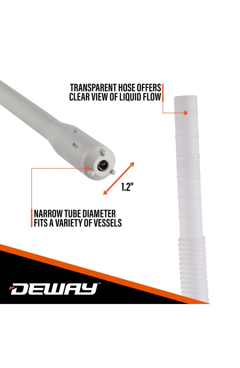 DEWAY Automatic Fuel Transfer Pump with Auto-Stop & Beep, AA Battery Powered, 39" Hose, 2.4 GPM, Alternate, color,