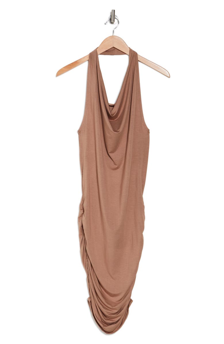 GO COUTURE Drape Halter Dress, Alternate, color, Sienna
