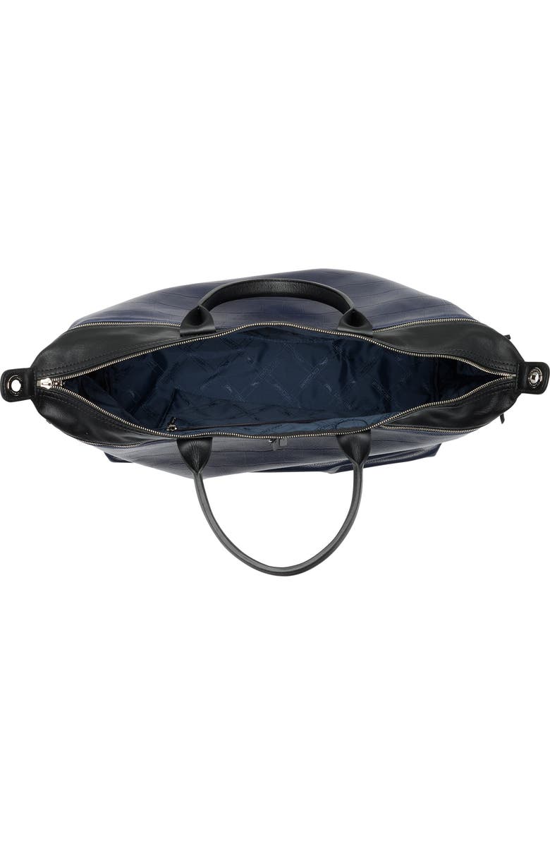 Longchamp Croc Embossed Gym Bag, Alternate, color, Black/Blue