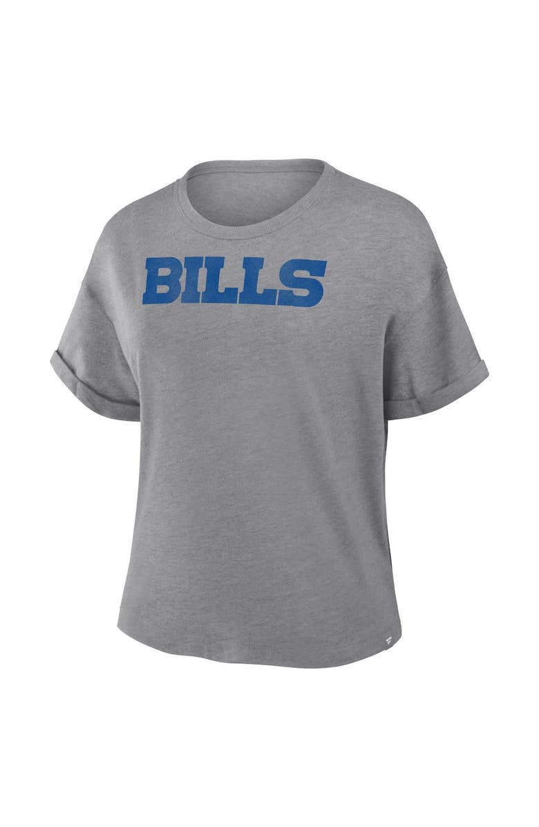 FANATICS Women's Fanatics Heather Gray Buffalo Bills Swing Pass Tri-Blend Boxy T-Shirt, Alternate, color, Heather Gray